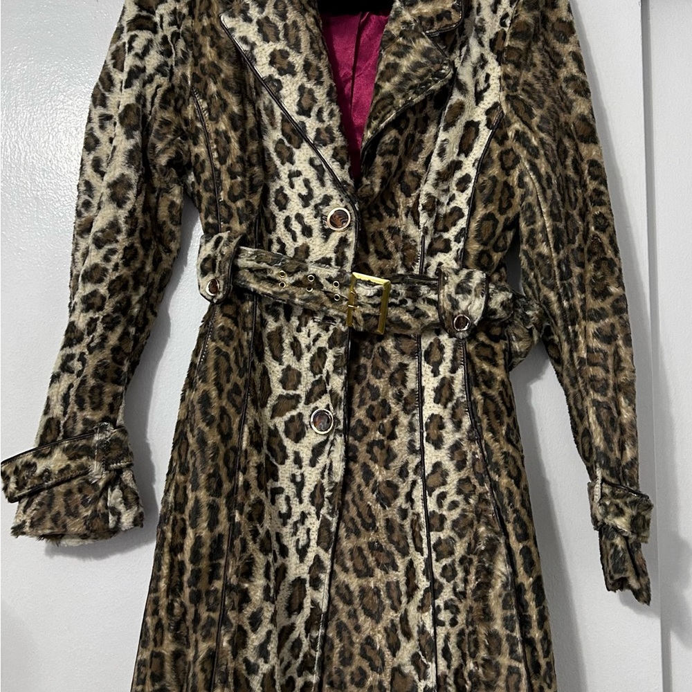 Members Only Animal Print Faux Fur Coat